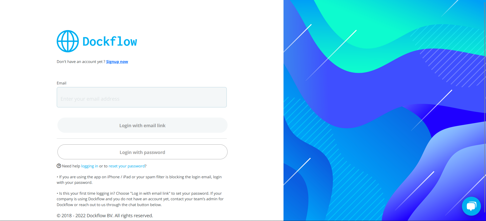 Dockflow Login Page