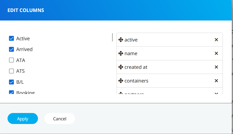 Column Configuration